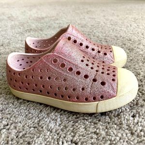 Native shoes- pink glitter- toddler size 8